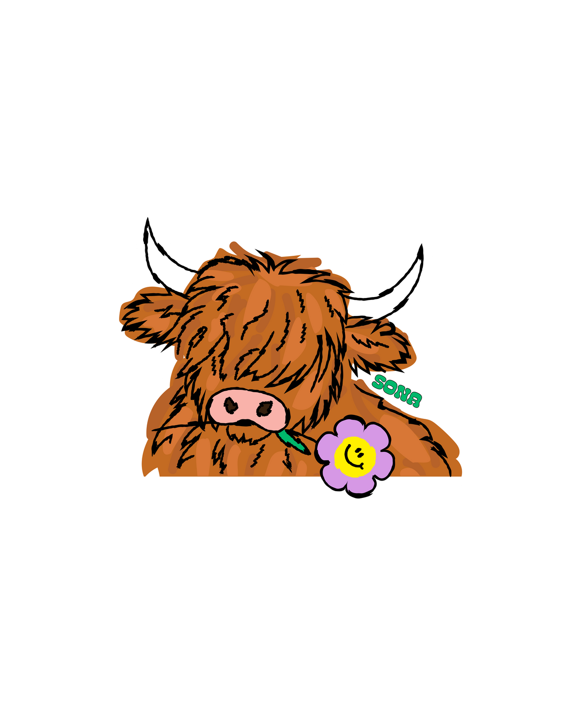 Highland Cow Vinyl Sticker