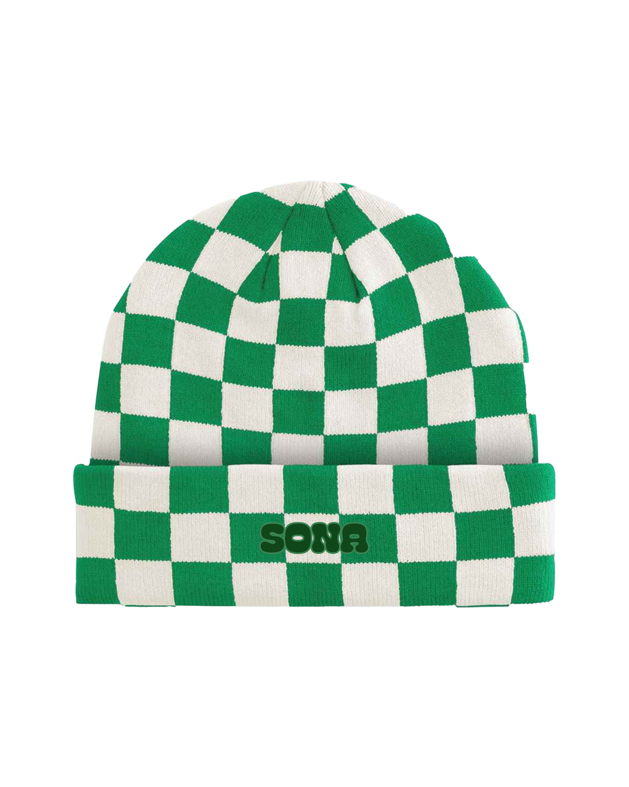 Sona Checkered Beanie (Green)
