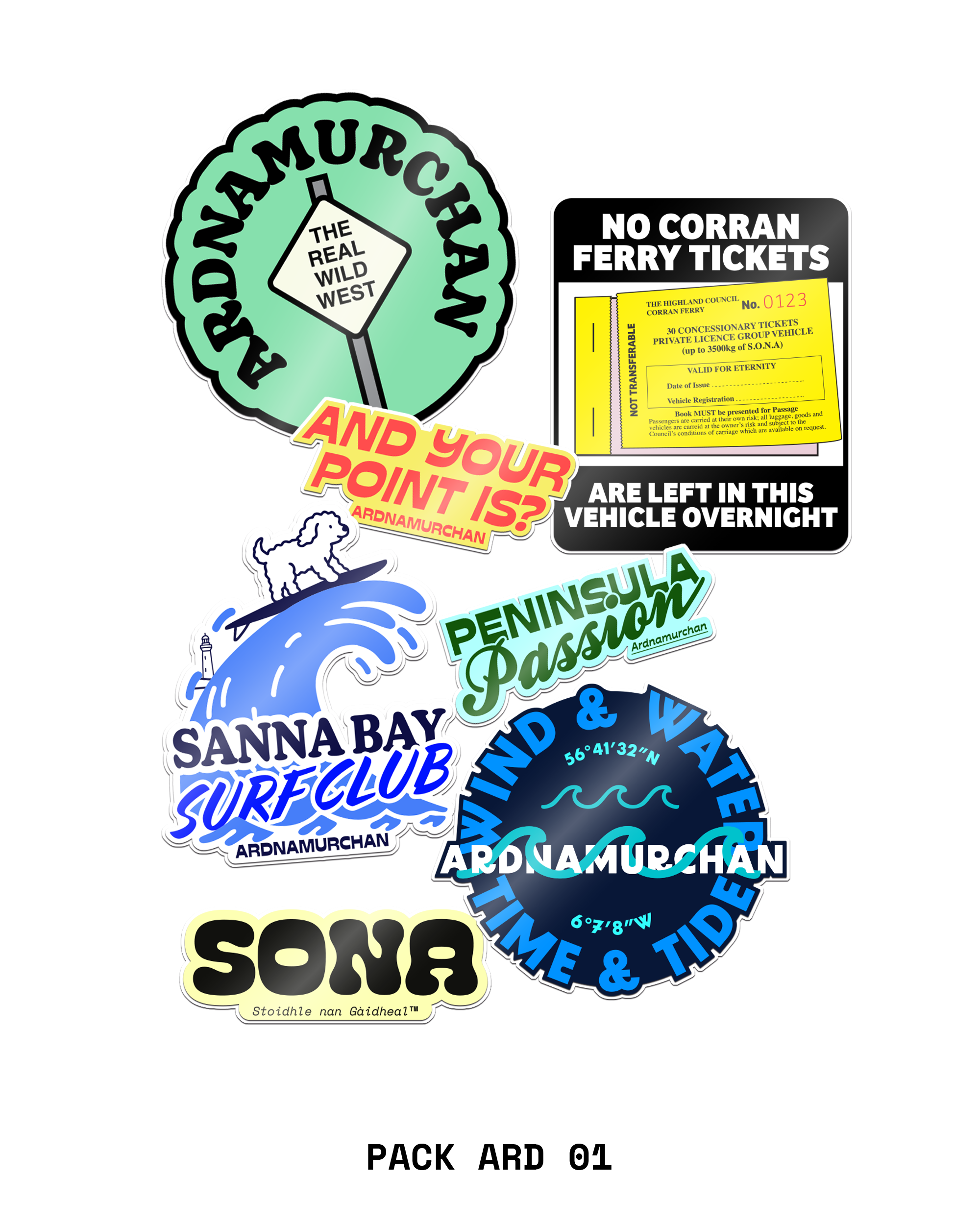 Ardnamurchan Stickers - Pack ARD 01